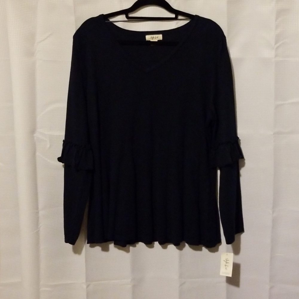 Style & Co. Dark Navy v-neck Plus Size Sweater
